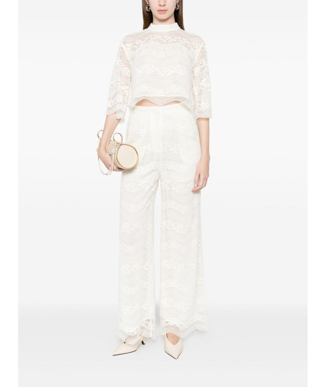 TWIN-SET Бежевые вискозные прямые брюки, фото 2