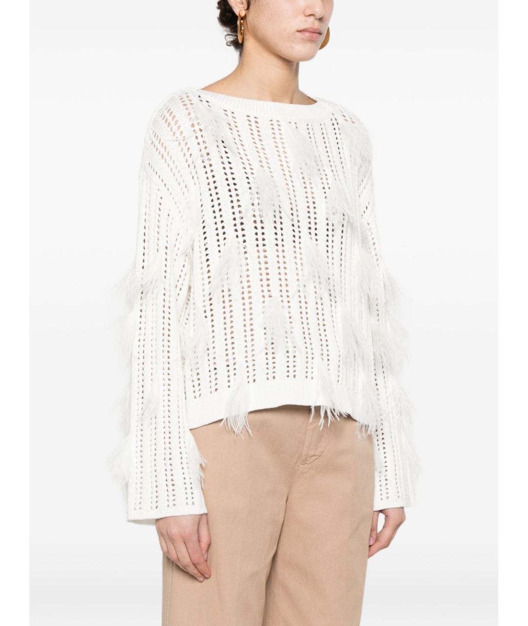 TWIN-SET Белый хлопковый джемпер / свитер, фото 2