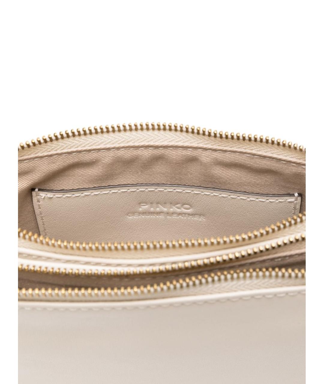 PINKO Белая кожаная сумка через плечо, фото 4