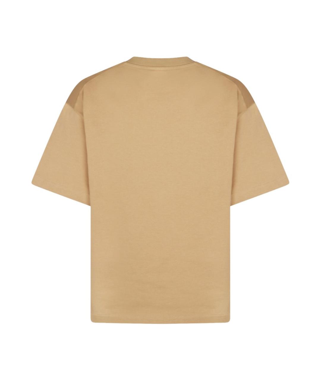JIL SANDER Бежевая хлопковая футболка, фото 3