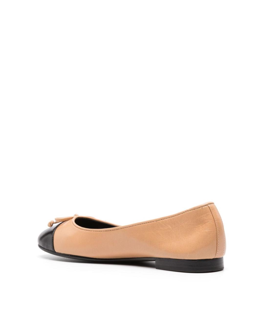 TORY BURCH Бежевые кожаные балетки, фото 2