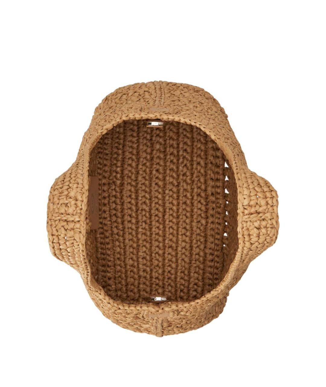 TOD'S Бежевая пелетеная сумка тоут, фото 5