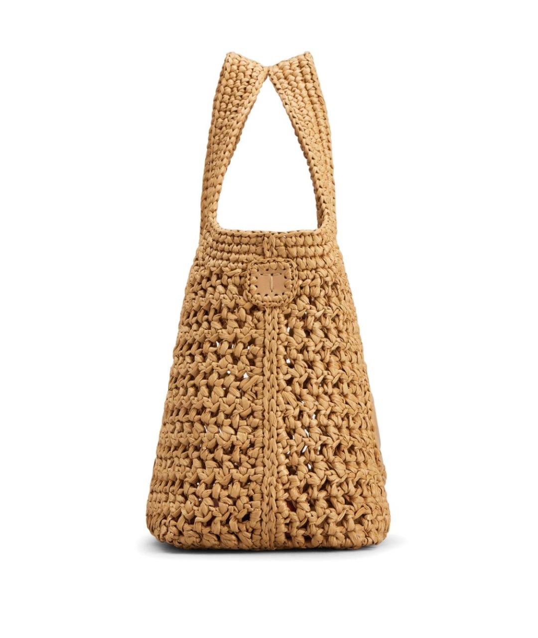 TOD'S Бежевая пелетеная сумка тоут, фото 3