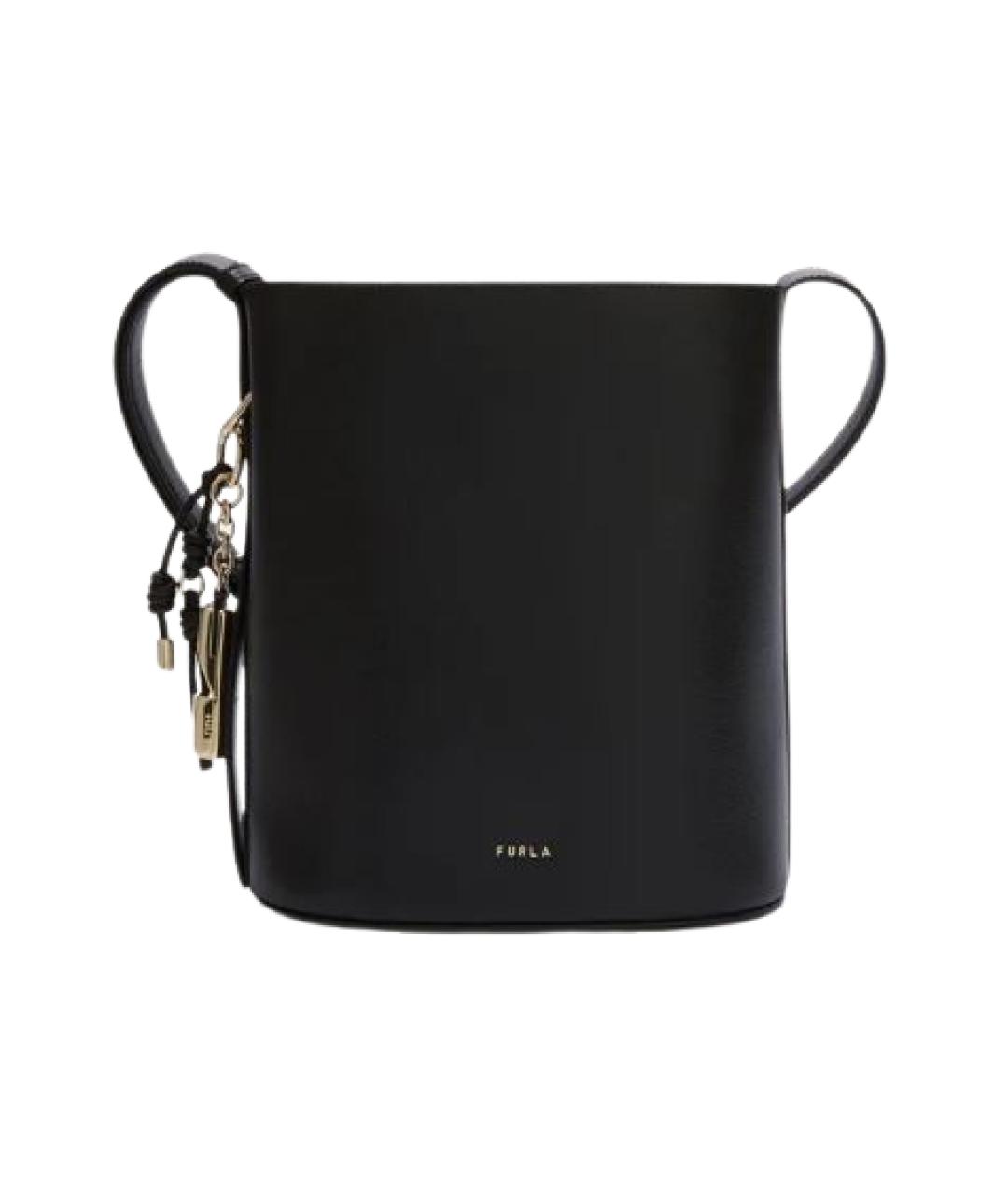 FURLA Черная кожаная сумка через плечо, фото 1