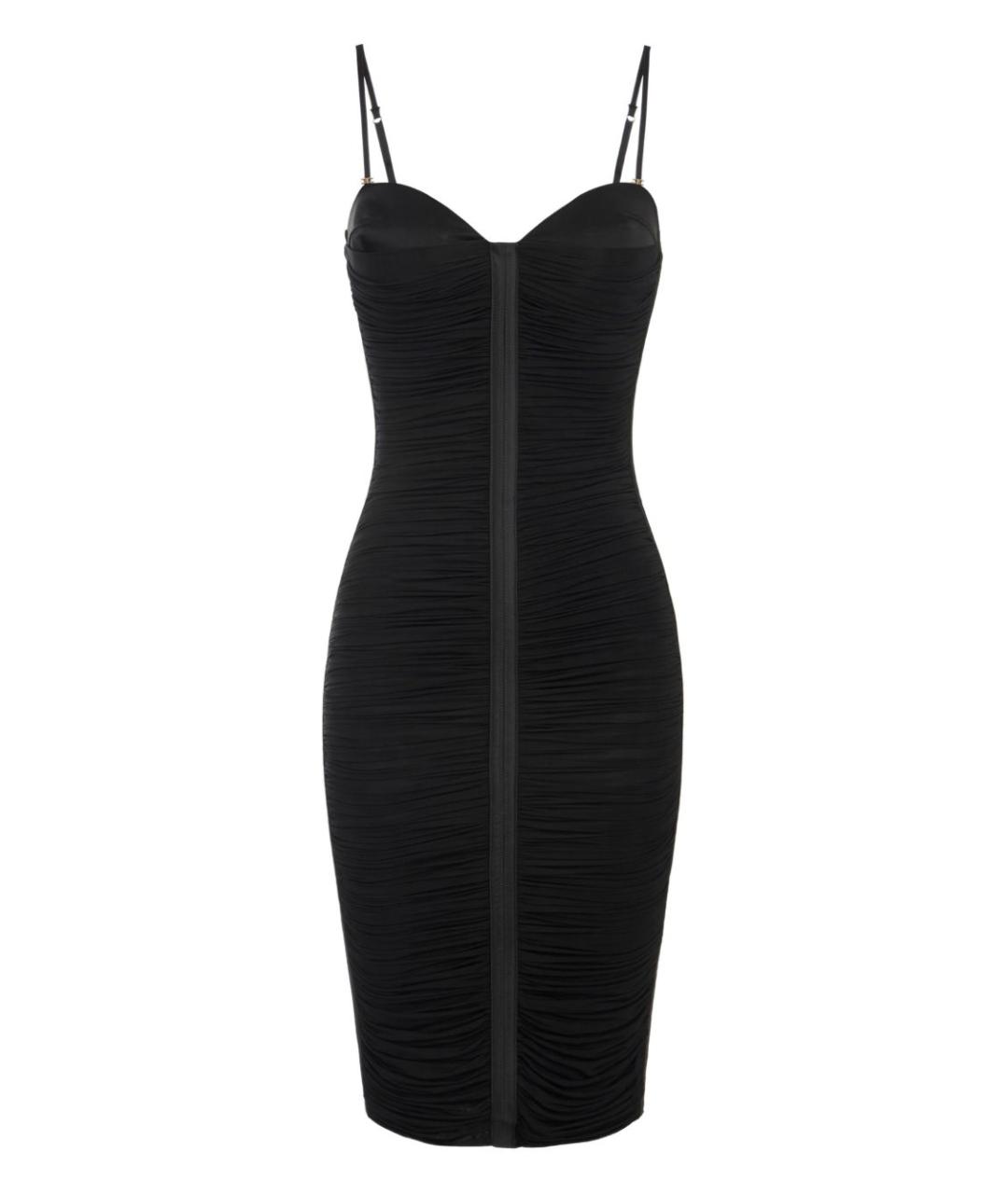 ELISABETTA FRANCHI Черное вискозное коктейльное платье, фото 1