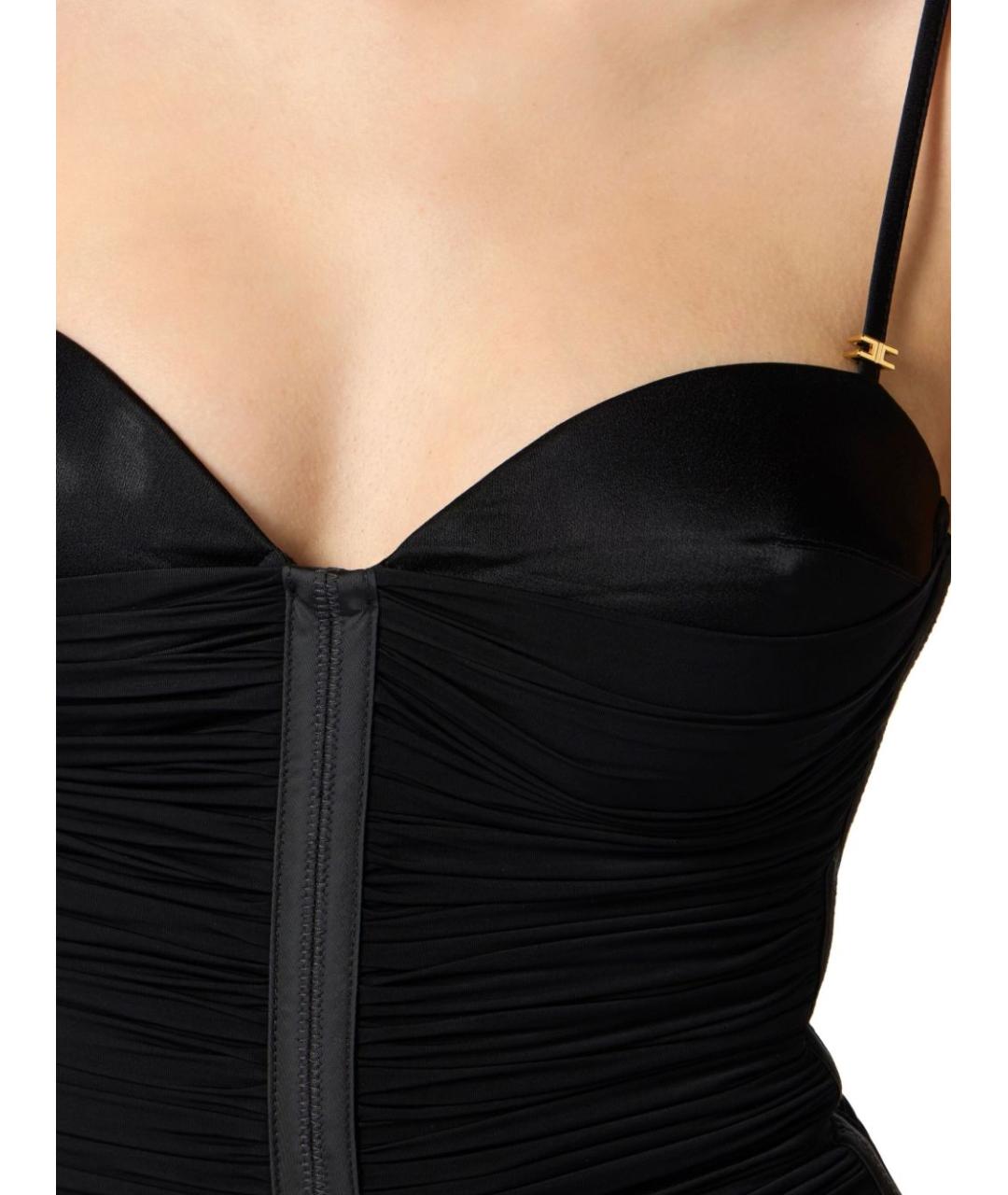 ELISABETTA FRANCHI Черное вискозное коктейльное платье, фото 5