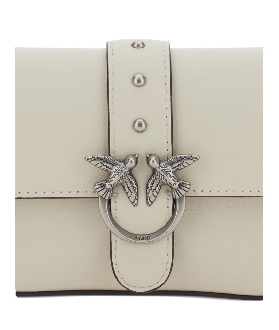 PINKO Белая кожаная сумка через плечо, фото 3