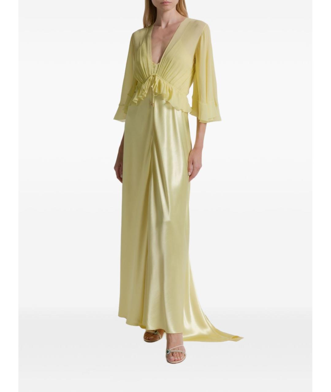 ALBERTA FERRETTI Желтое повседневное платье, фото 2