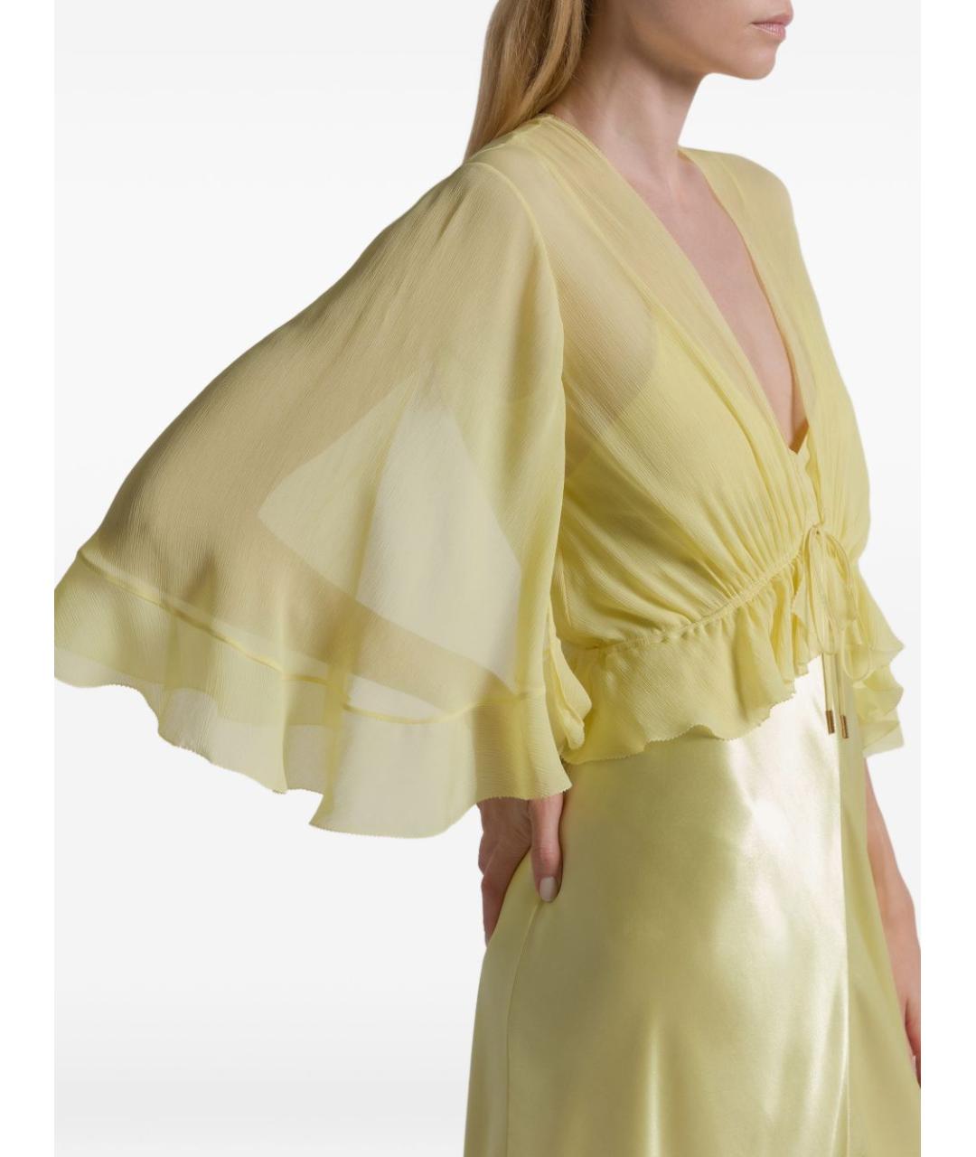 ALBERTA FERRETTI Желтое повседневное платье, фото 3