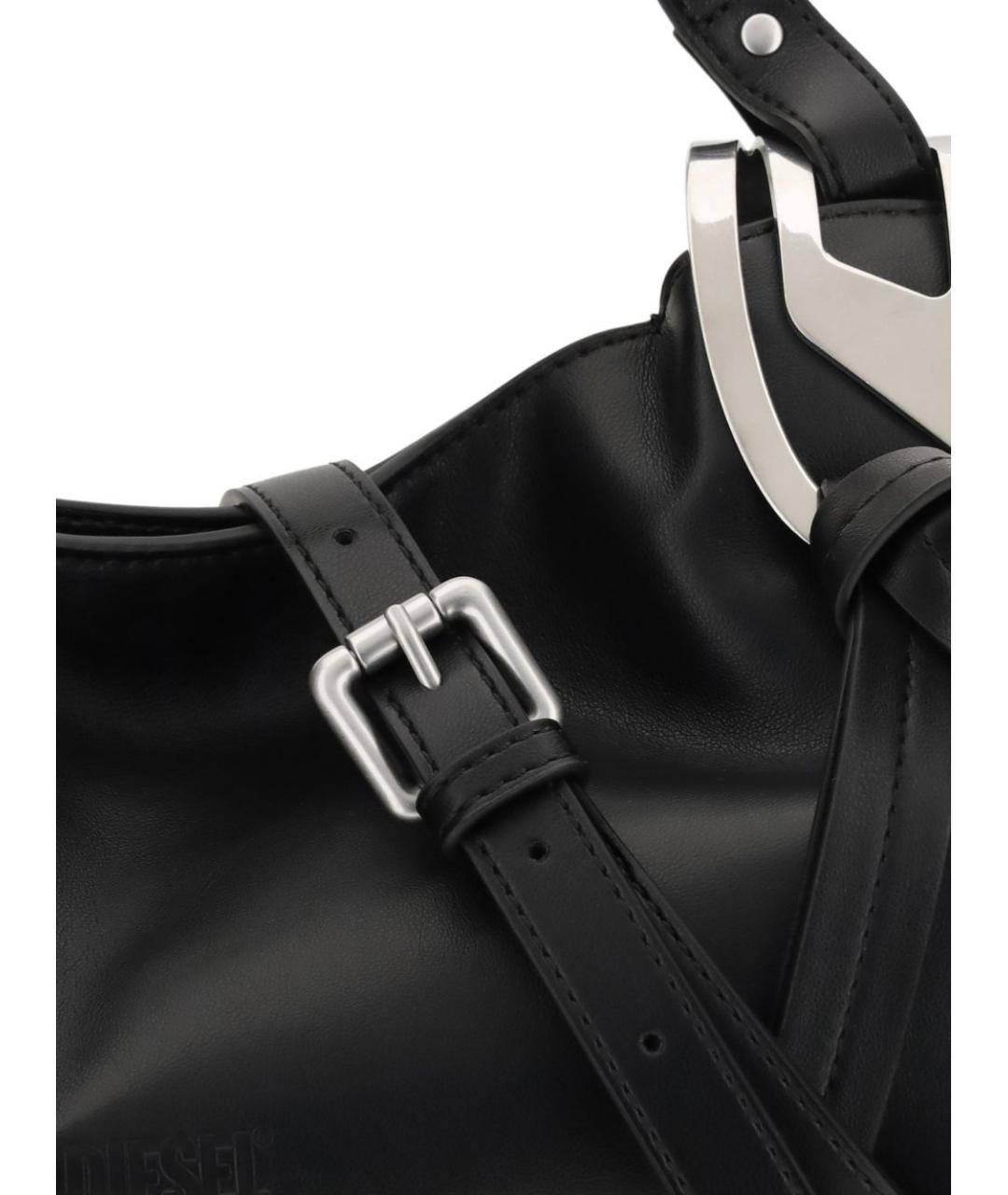 DIESEL Черная сумка с короткими ручками из искусственной кожи, фото 2