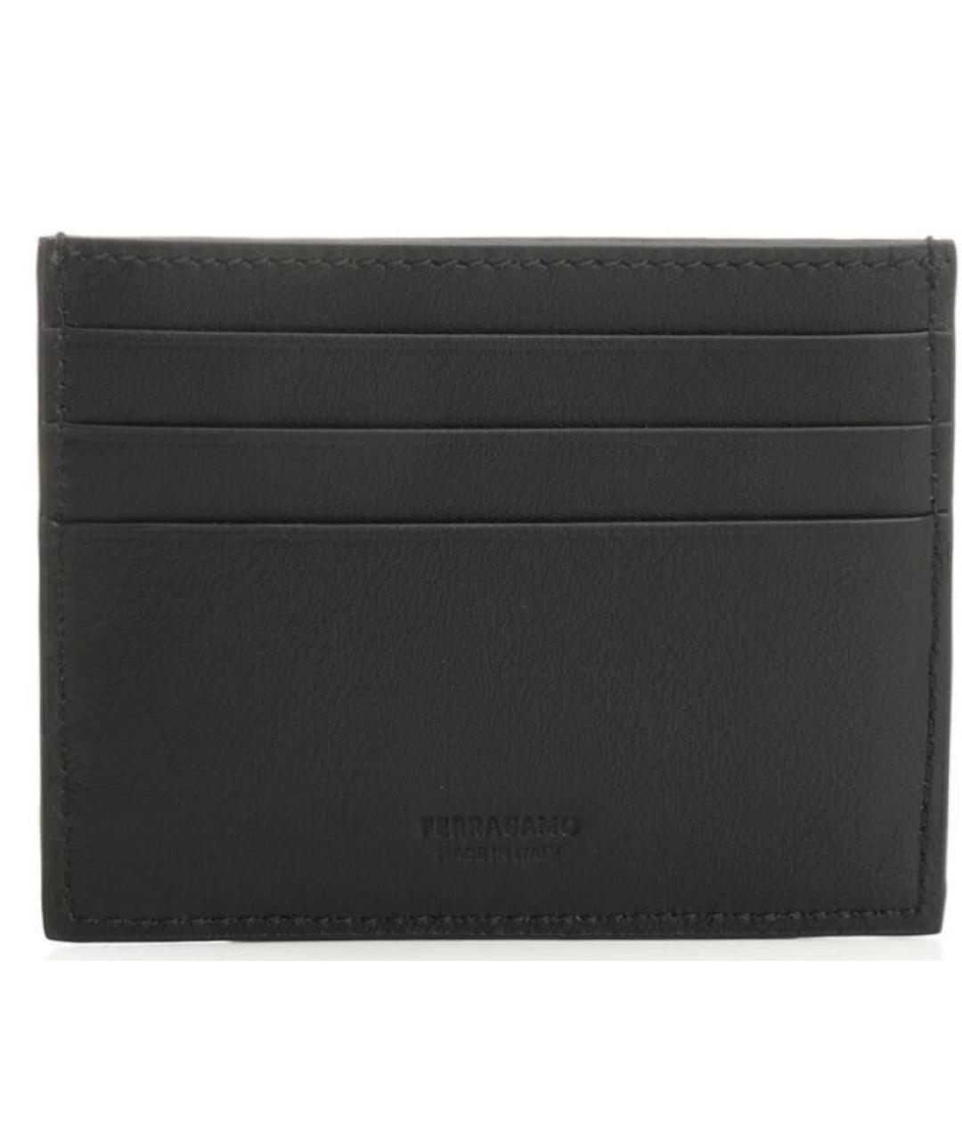 FERRAGAMO Черный кожаный кардхолдер, фото 2