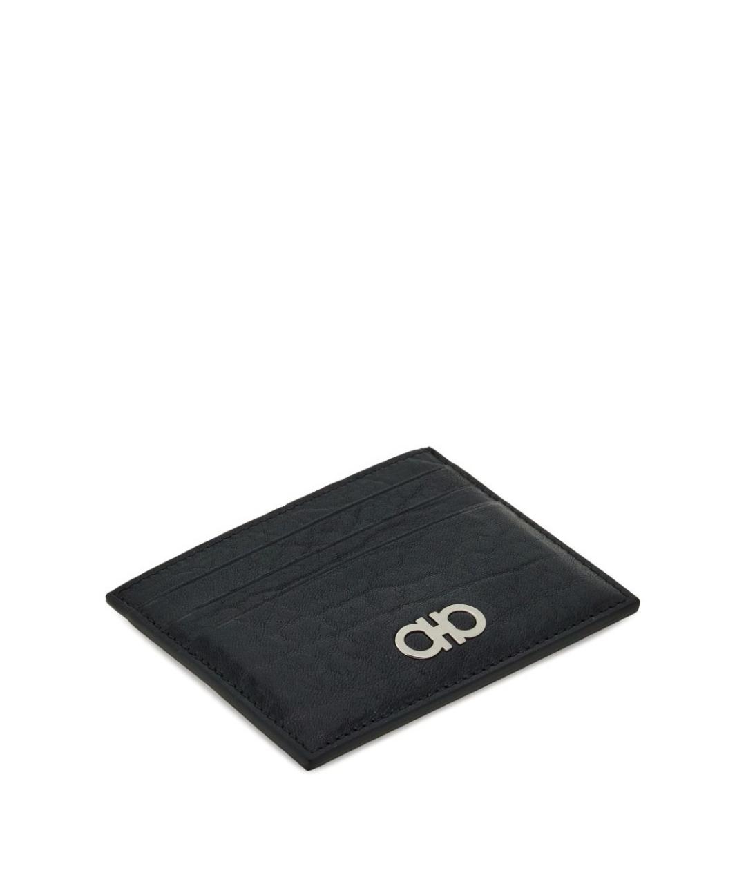 FERRAGAMO Черный кожаный кардхолдер, фото 3