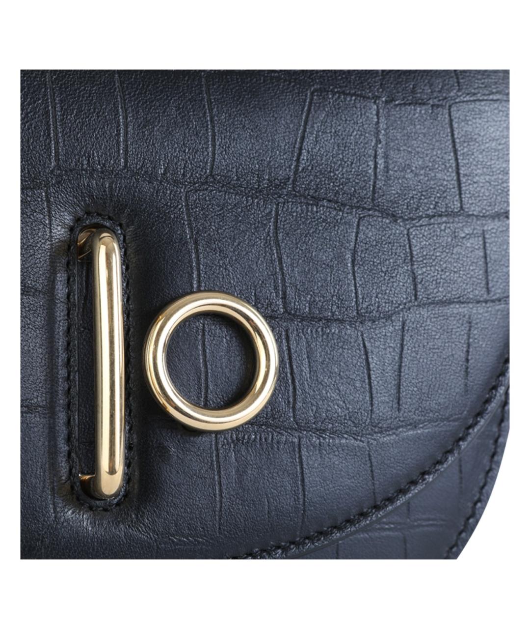 BURBERRY Черная кожаная сумка через плечо, фото 4