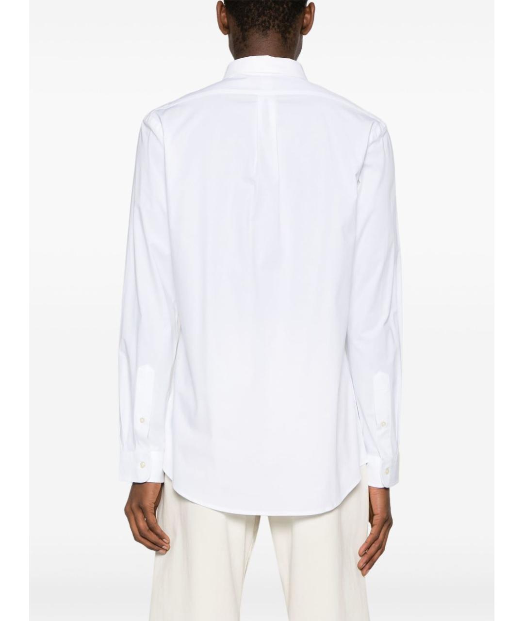 RALPH LAUREN Белая хлопковая классическая рубашка, фото 3