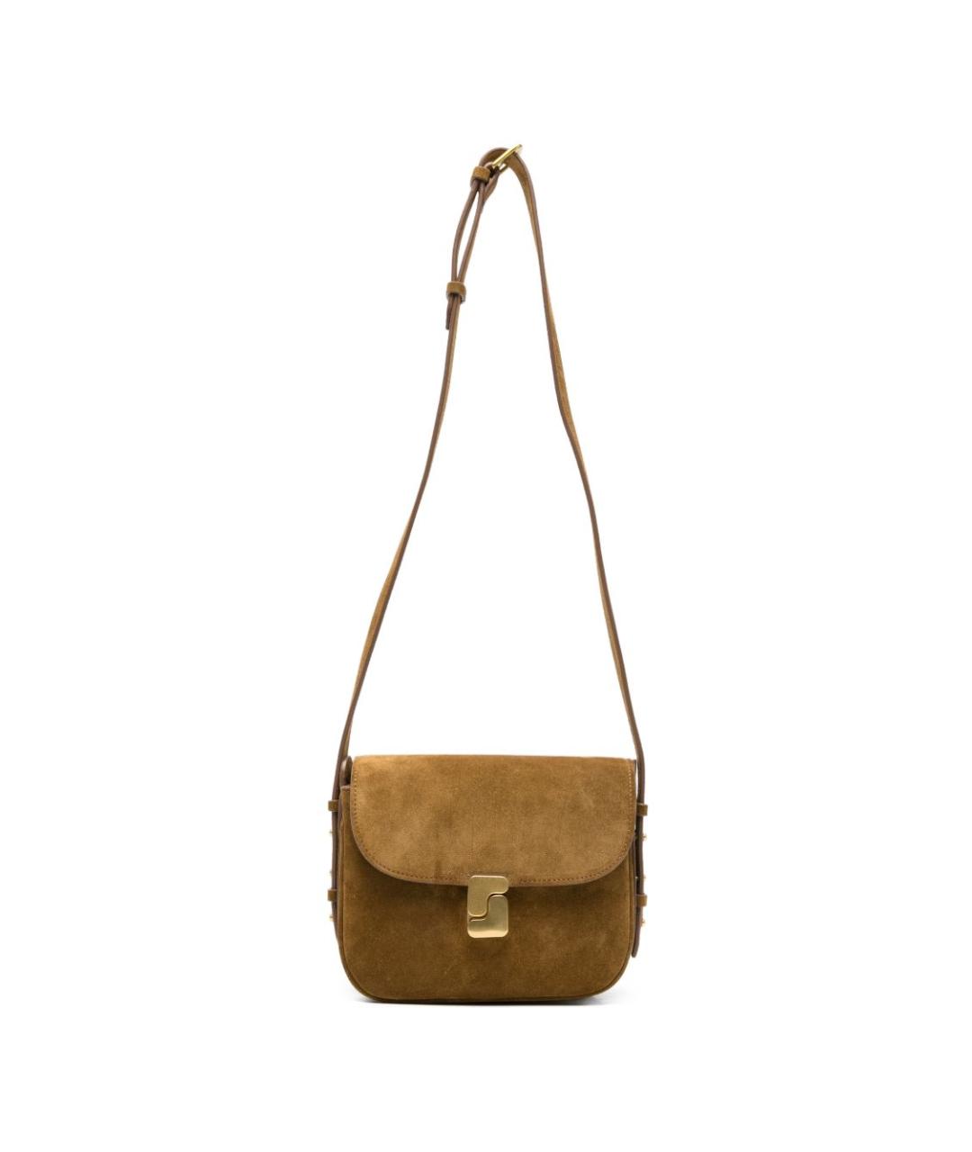 SOEUR Коричневая замшевая сумка через плечо, фото 1