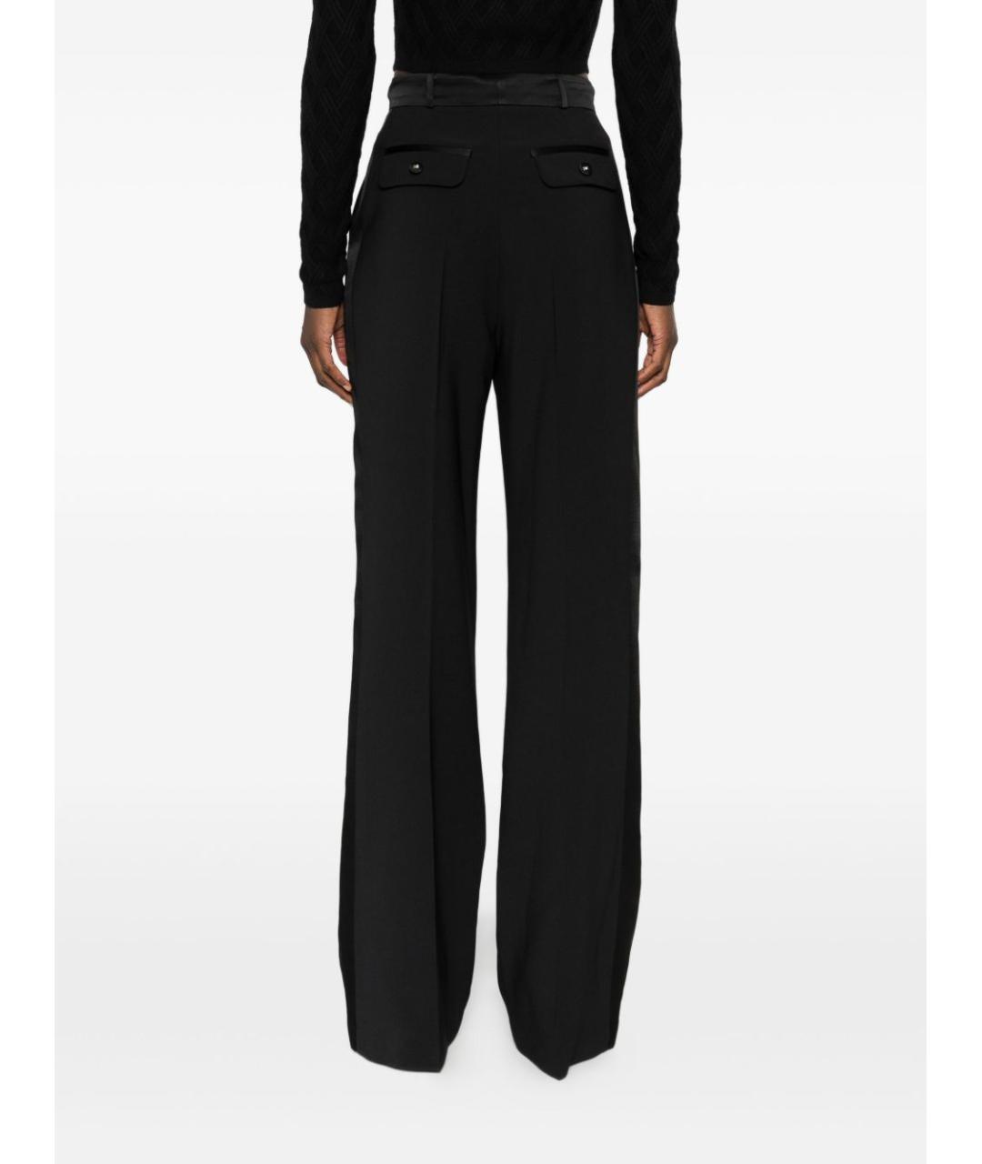 ELISABETTA FRANCHI Черные полиэстеровые прямые брюки, фото 4