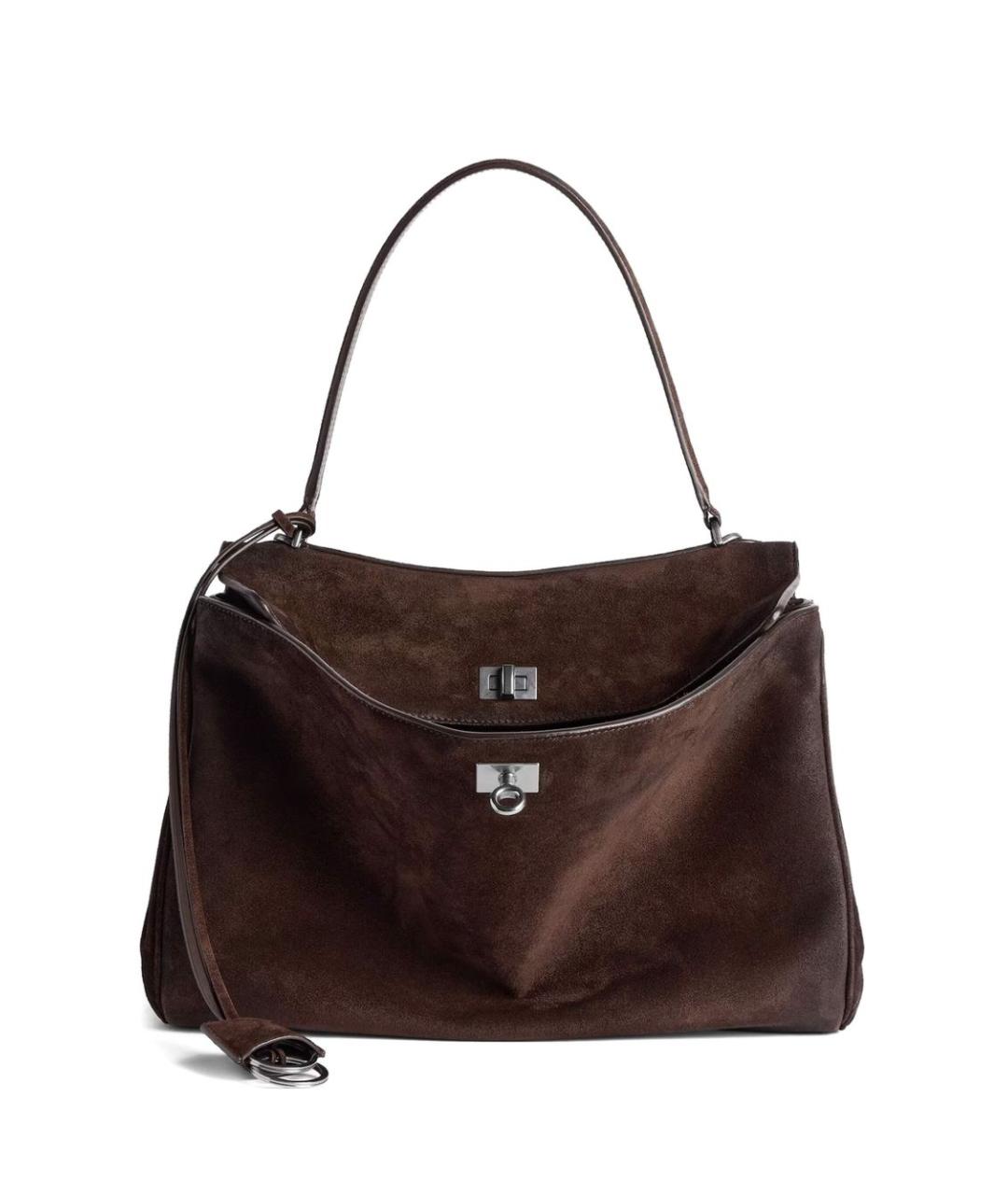 BALENCIAGA Коричневая кожаная сумка тоут, фото 1