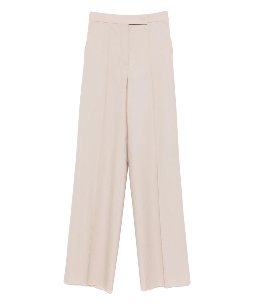 MAX MARA Бежевые прямые брюки, фото 1