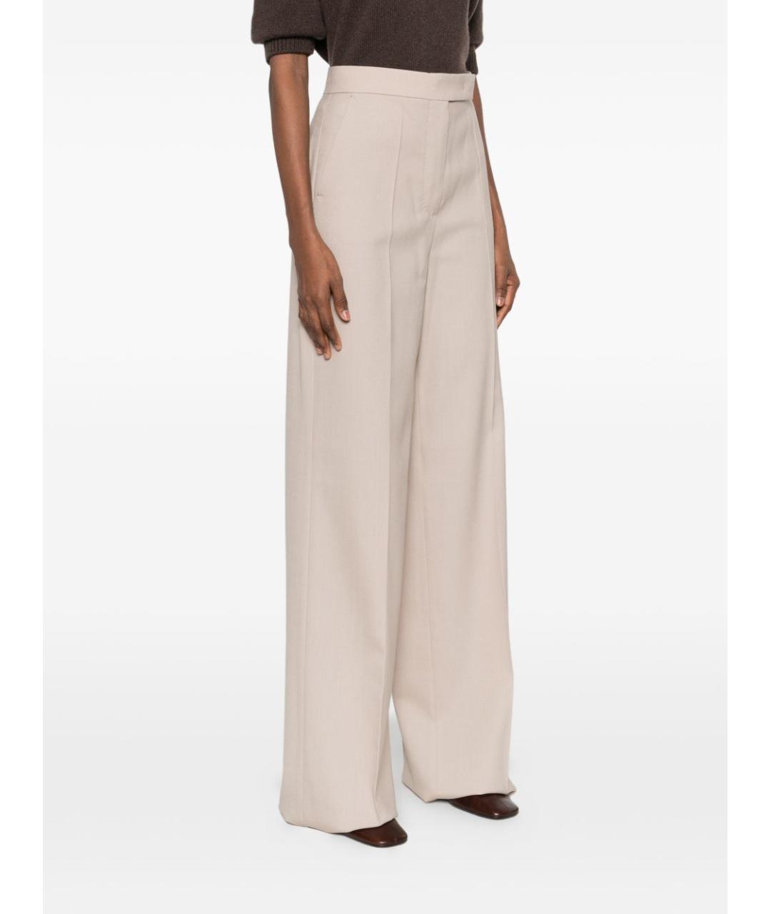 MAX MARA Бежевые прямые брюки, фото 5