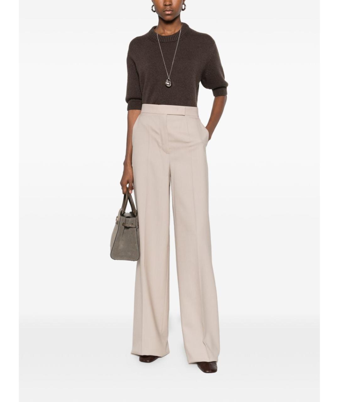 MAX MARA Бежевые прямые брюки, фото 2