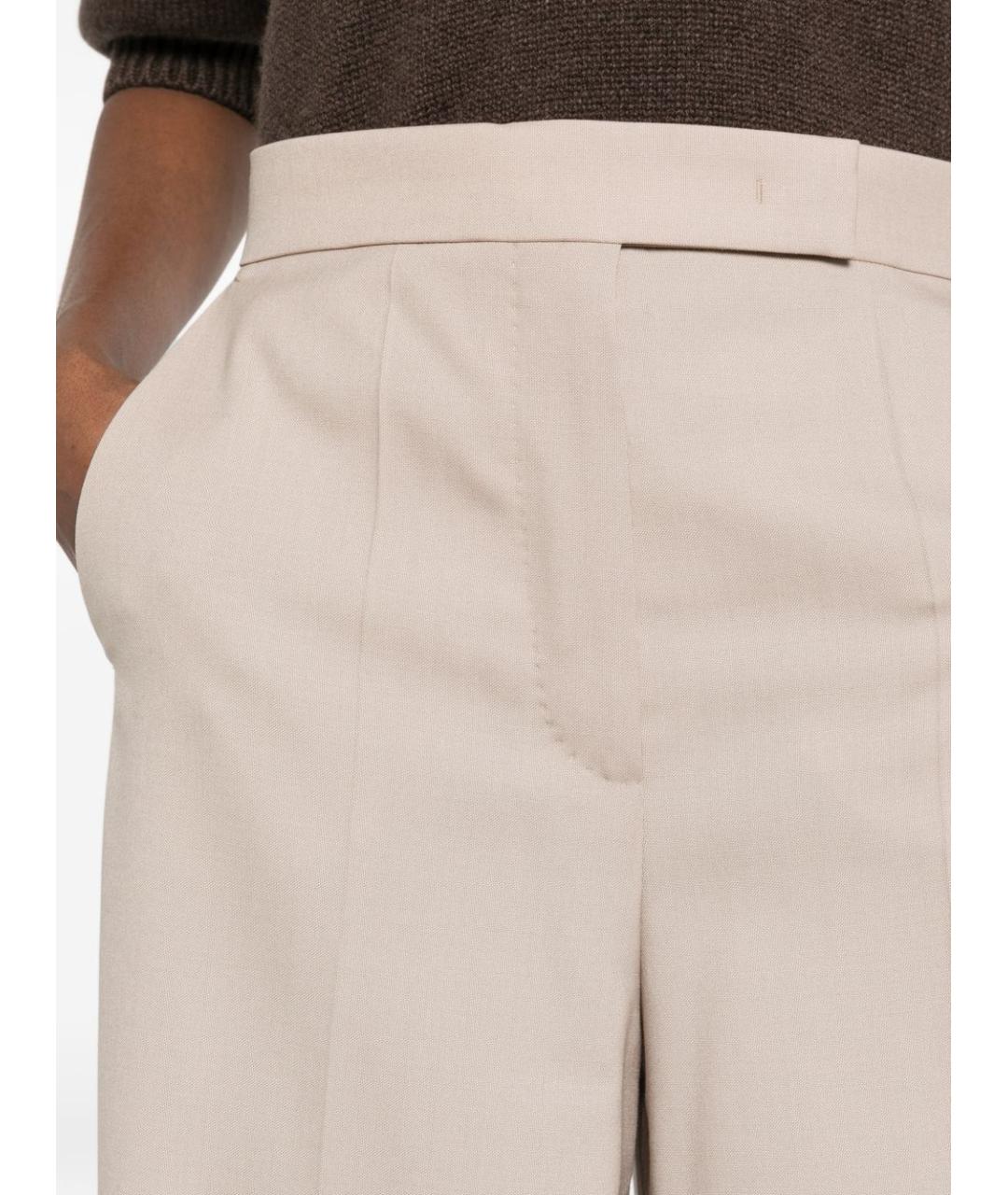 MAX MARA Бежевые прямые брюки, фото 4