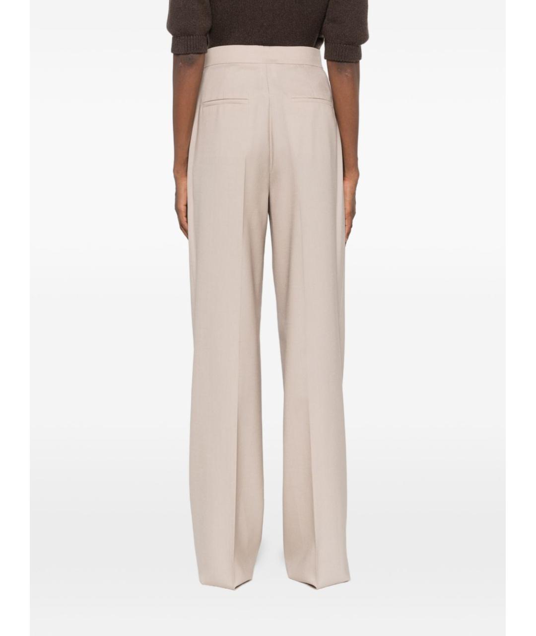 MAX MARA Бежевые прямые брюки, фото 3