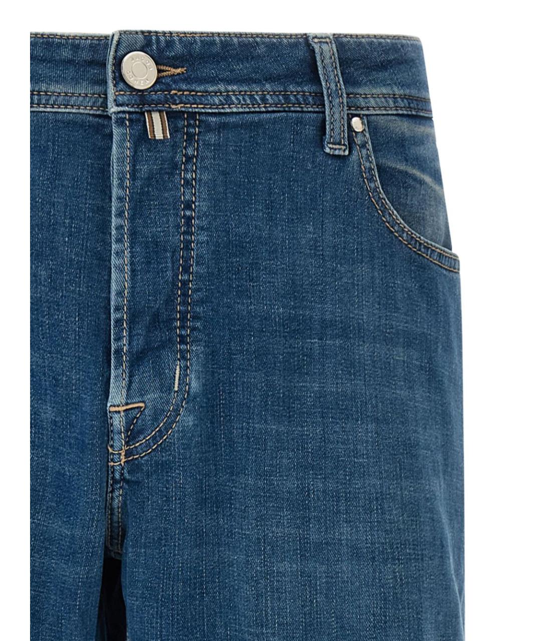 JACOB COHEN Синие хлопковые прямые джинсы, фото 2