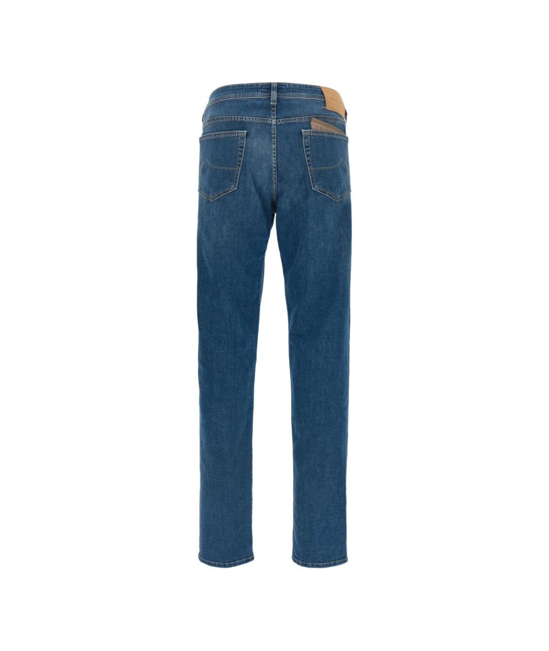 JACOB COHEN Синие хлопковые прямые джинсы, фото 3