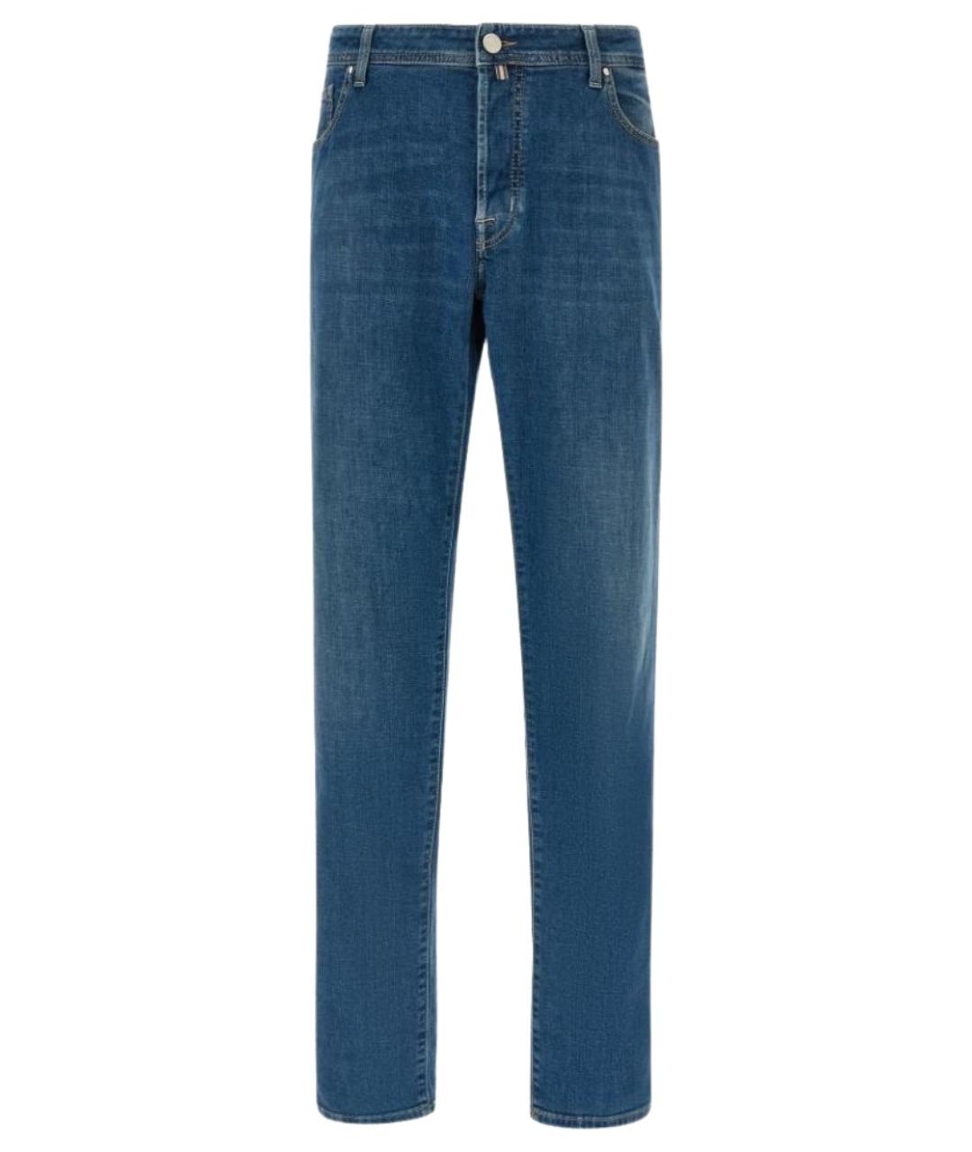 JACOB COHEN Синие хлопковые прямые джинсы, фото 1