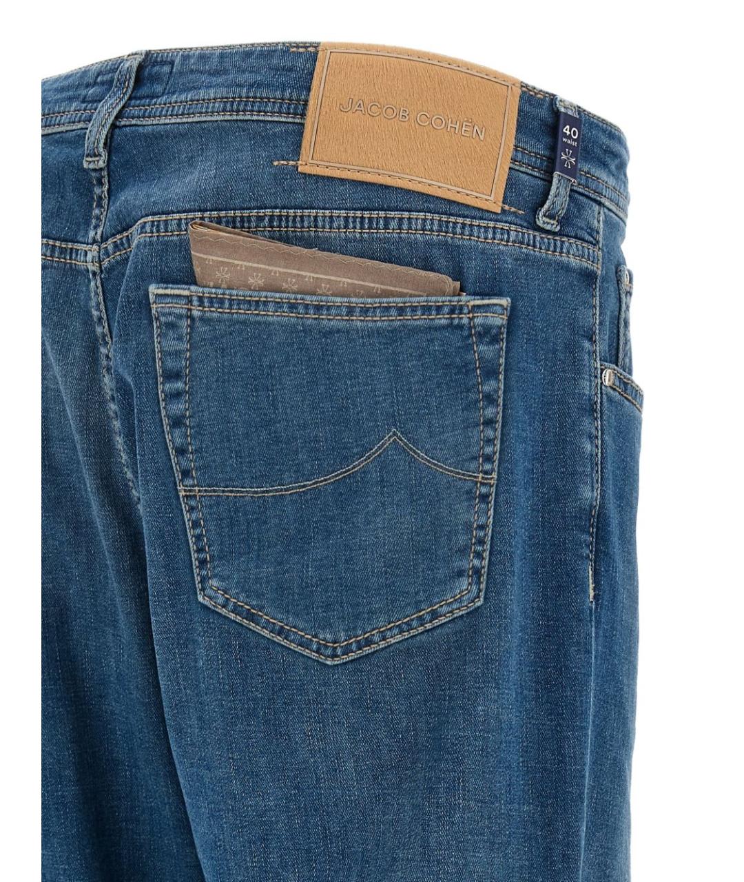JACOB COHEN Синие хлопковые прямые джинсы, фото 4