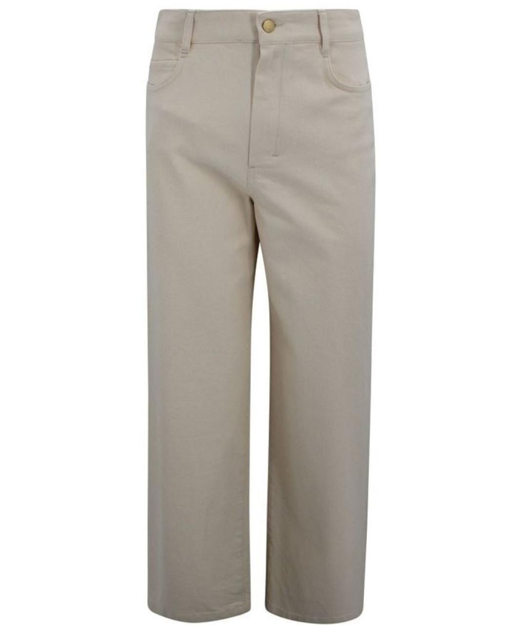 'S MAX MARA Бежевые хлопковые прямые брюки, фото 1