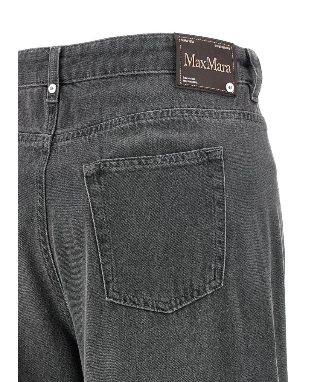 'S MAX MARA Серые хлопковые прямые джинсы, фото 3