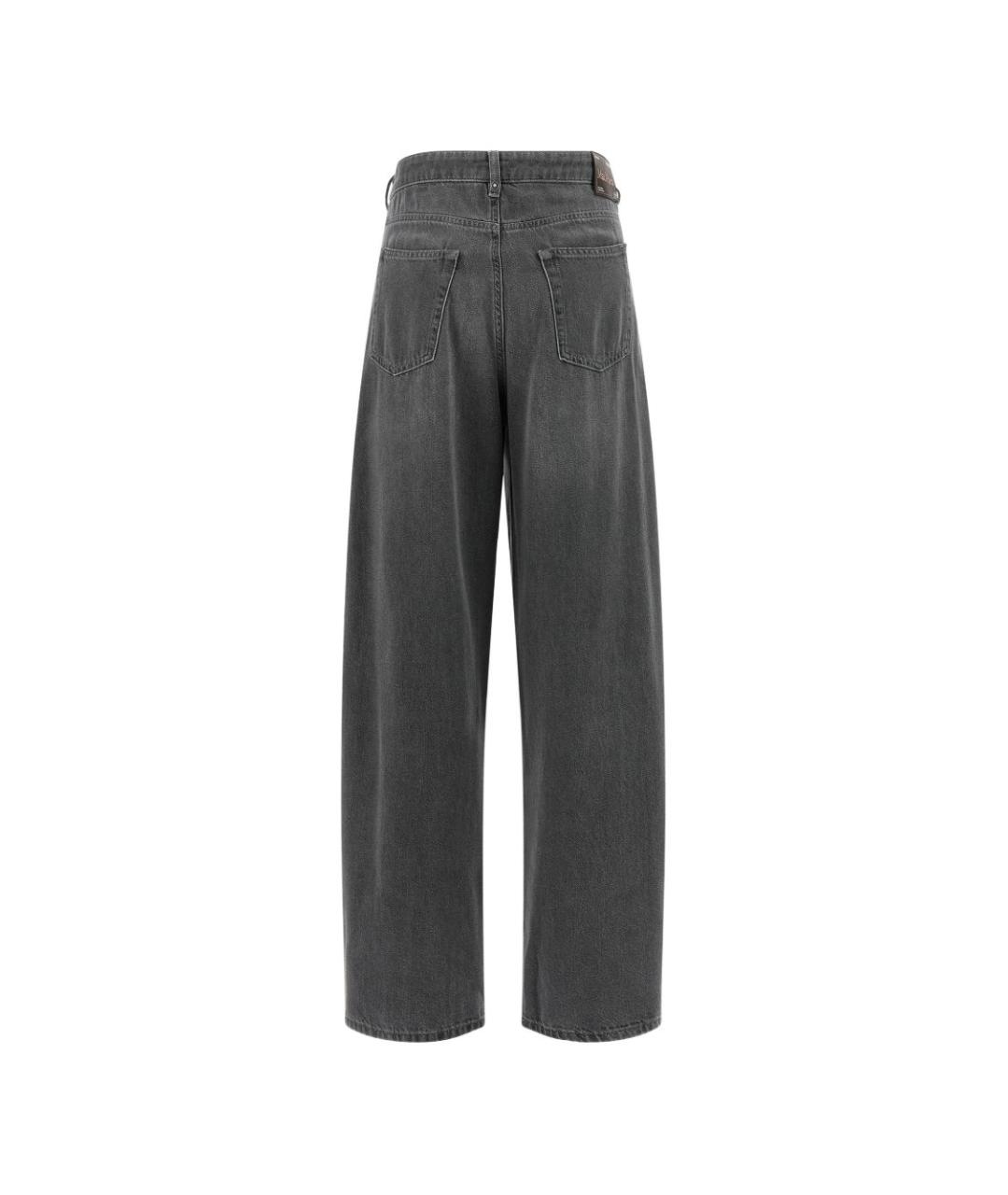 'S MAX MARA Серые хлопковые прямые джинсы, фото 2