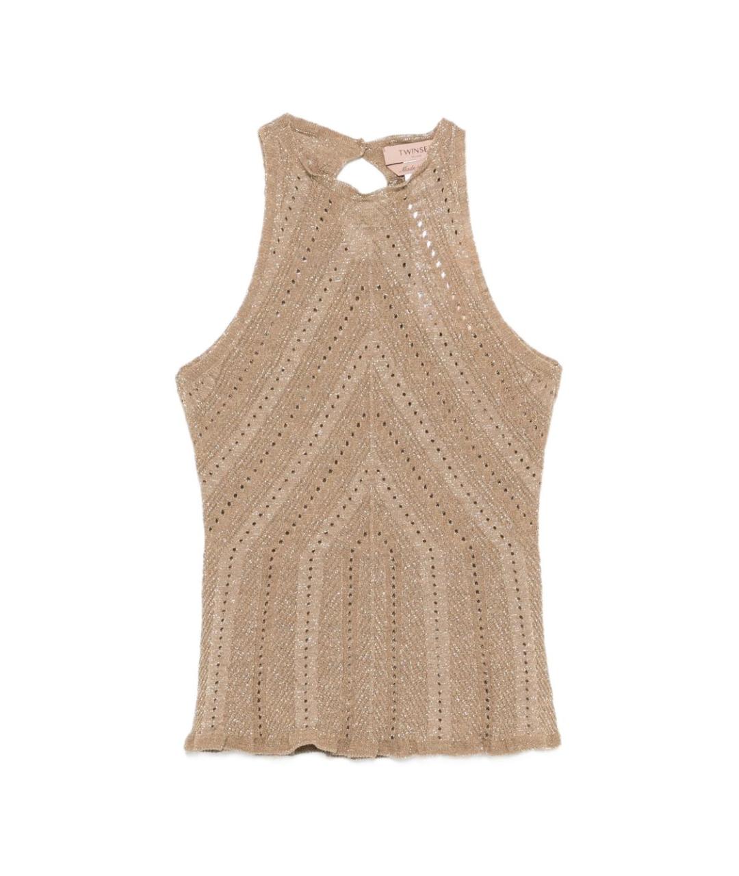 TWIN-SET Золотая майка, фото 1