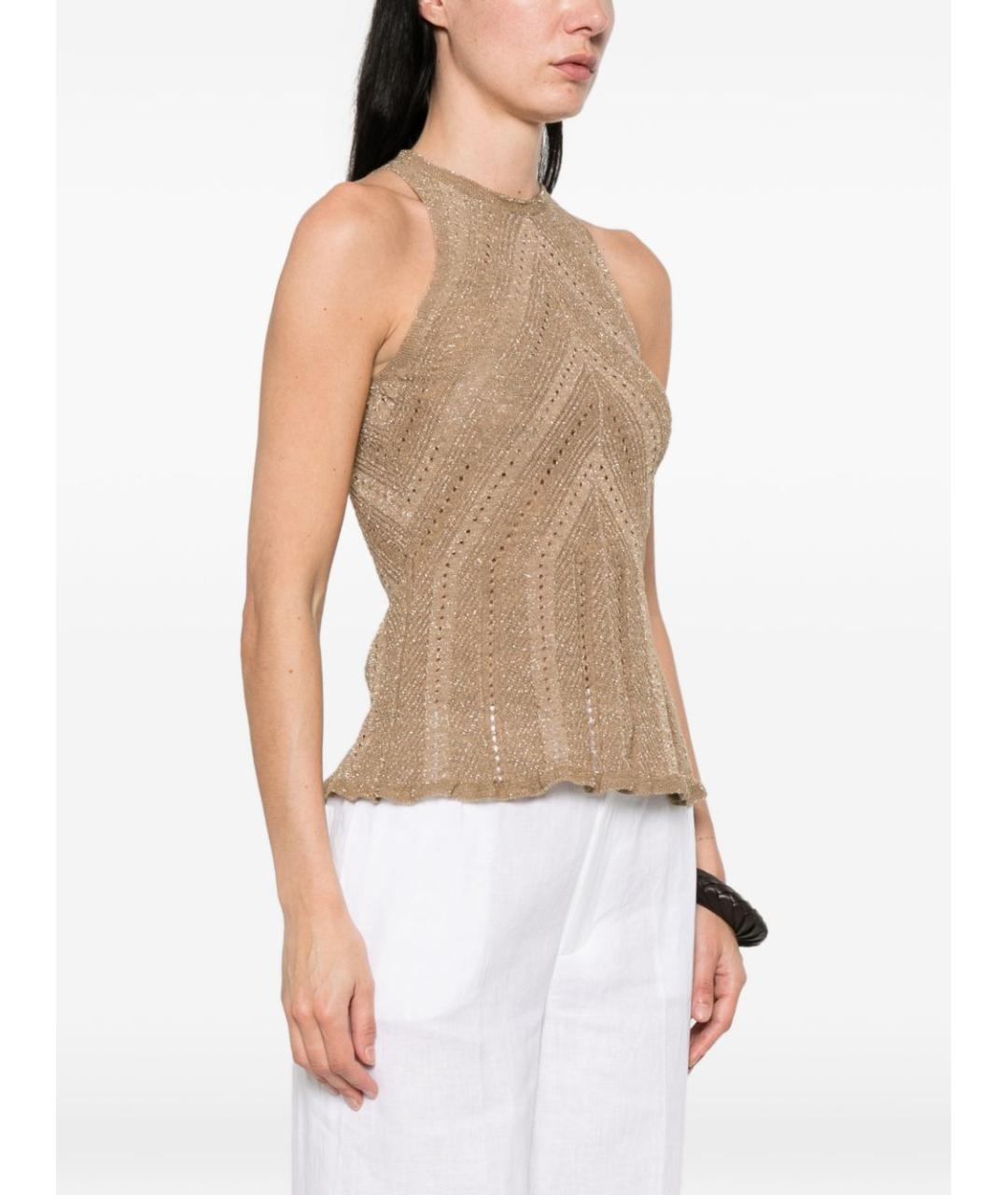 TWIN-SET Золотая майка, фото 2