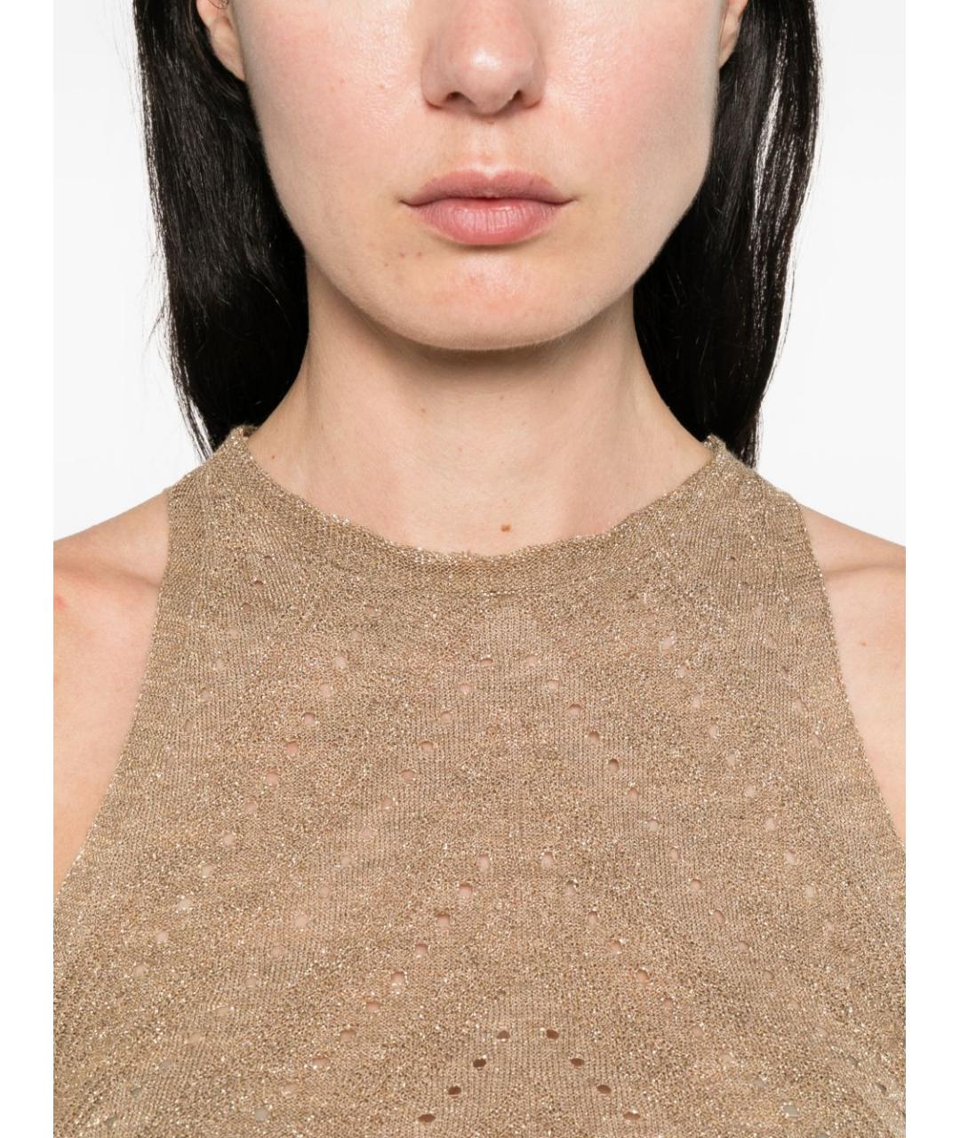 TWIN-SET Золотая майка, фото 4