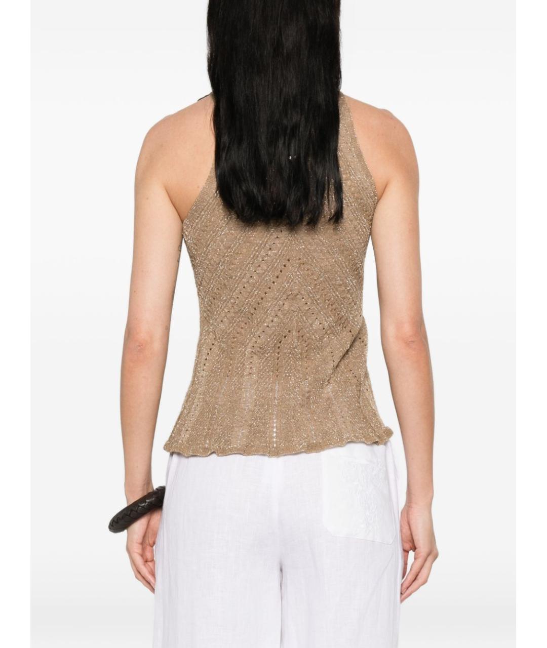 TWIN-SET Золотая майка, фото 3