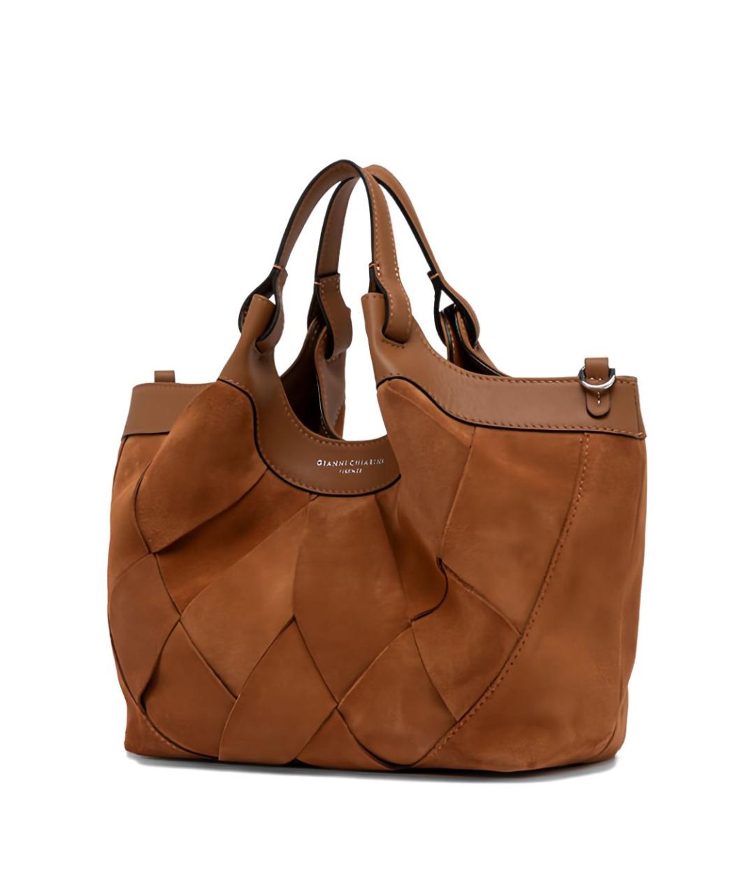 Gianni Chiarini Коричневая замшевая сумка тоут, фото 5