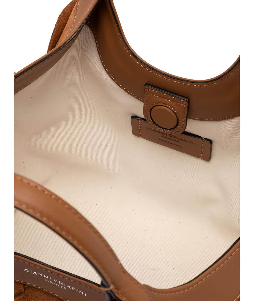 Gianni Chiarini Коричневая замшевая сумка тоут, фото 4