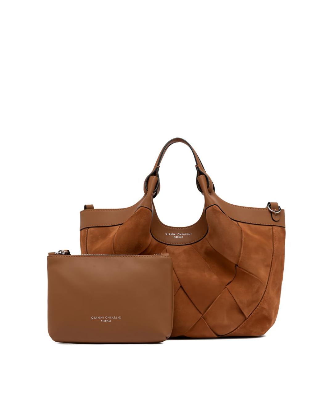 Gianni Chiarini Коричневая замшевая сумка тоут, фото 3