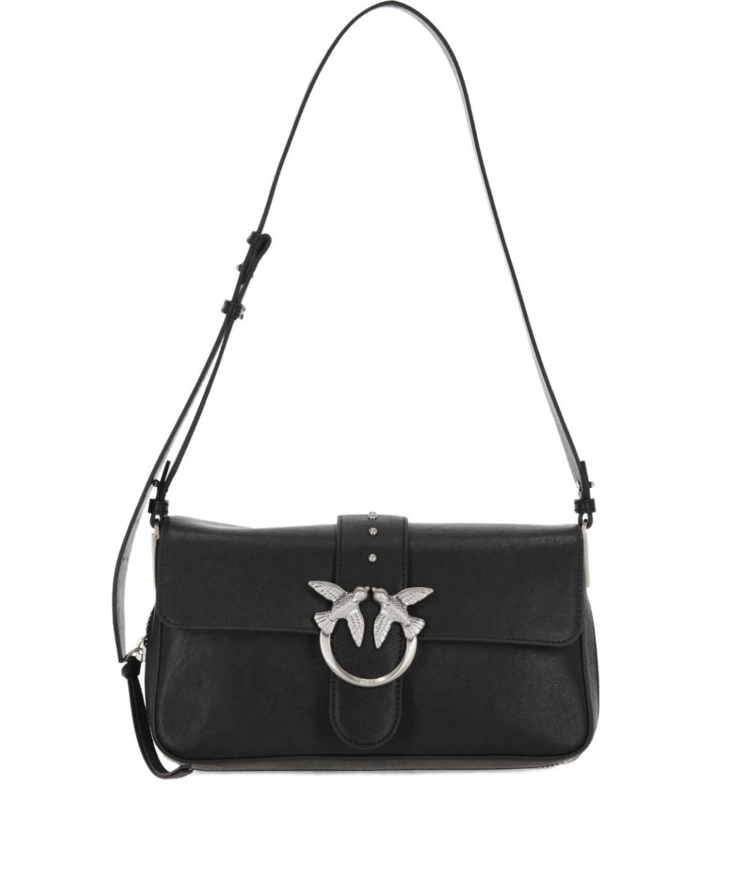 PINKO Черная кожаная сумка через плечо, фото 1