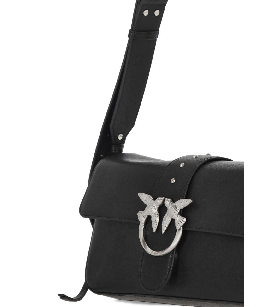 PINKO Черная кожаная сумка через плечо, фото 4
