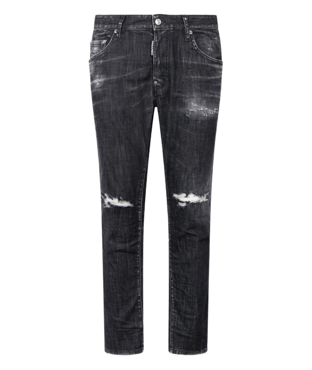 DSQUARED2 Черные хлопковые прямые джинсы, фото 1