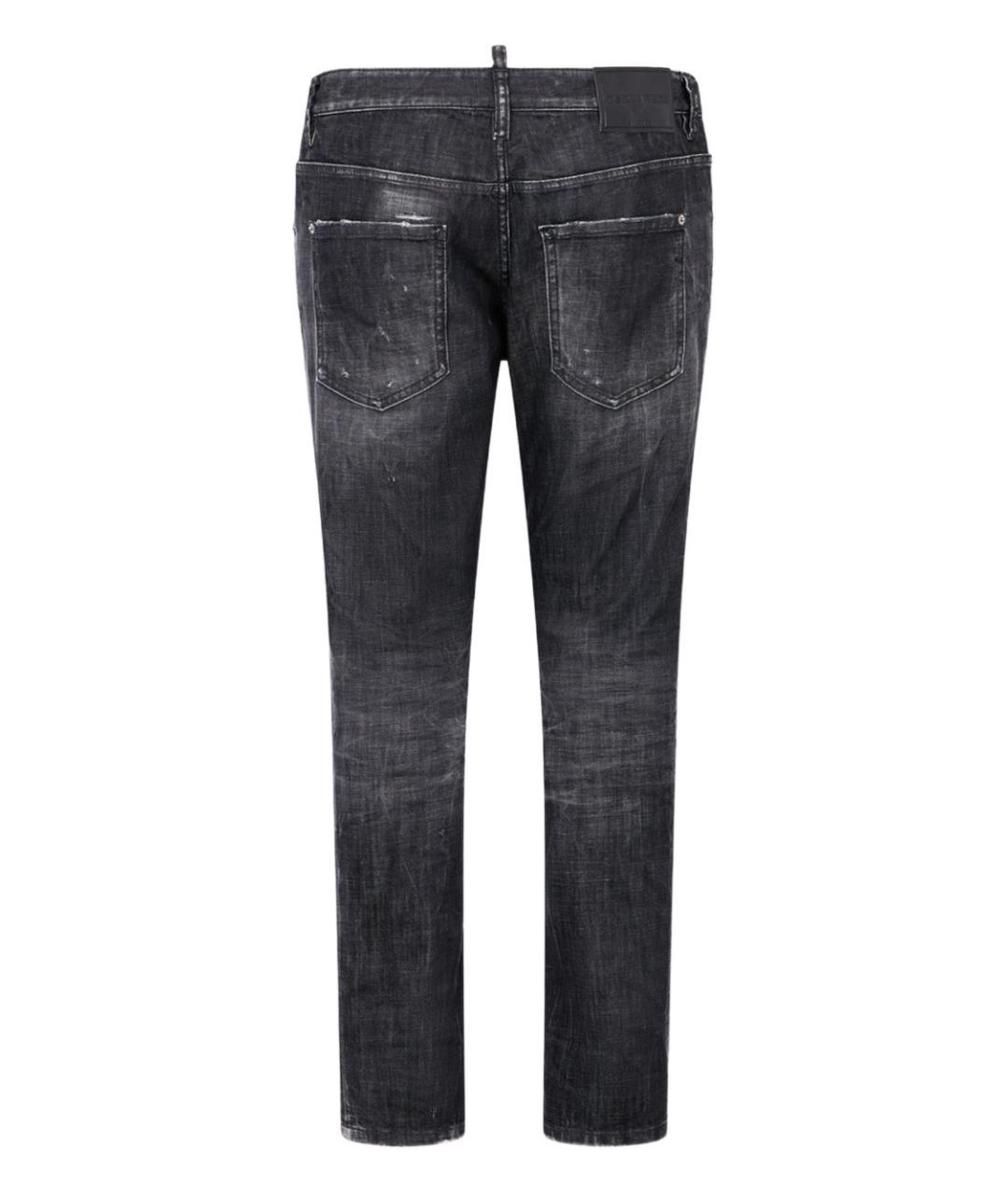 DSQUARED2 Черные хлопковые прямые джинсы, фото 2