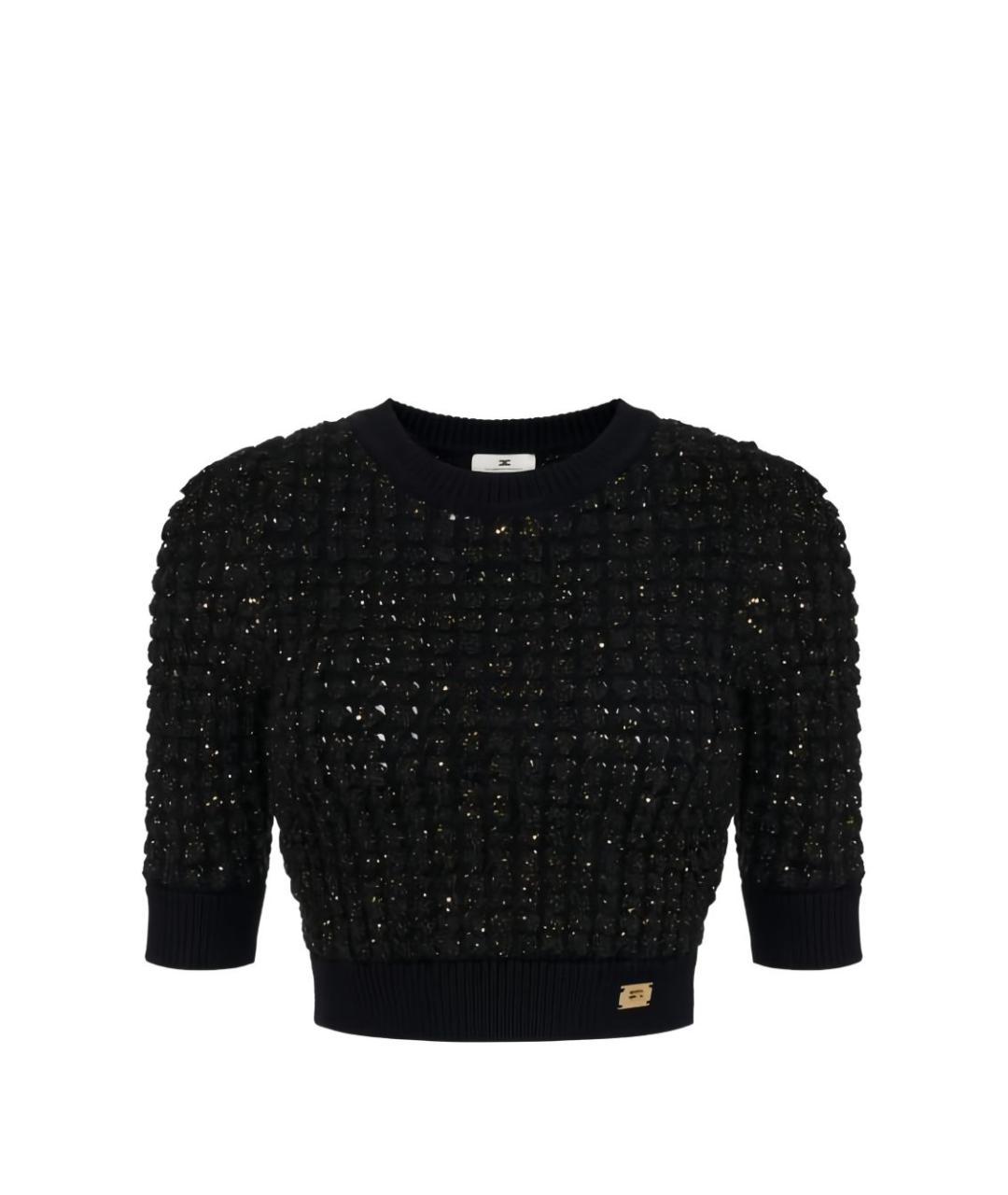 ELISABETTA FRANCHI Черный вискозный джемпер / свитер, фото 1