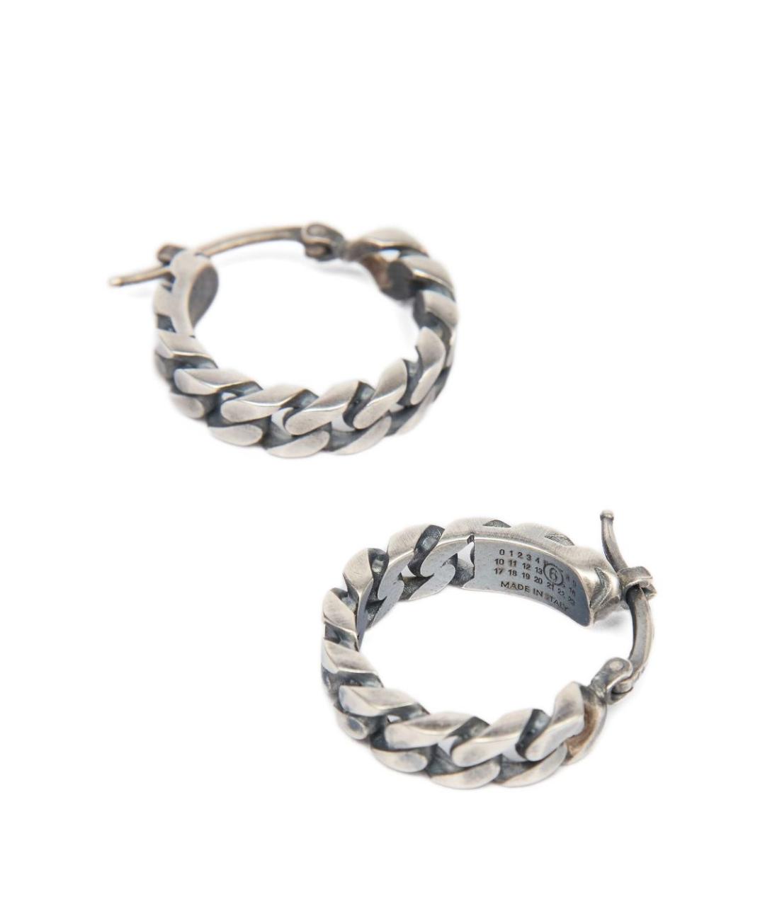 MM6 MAISON MARGIELA Серебряные металлические серьги, фото 3