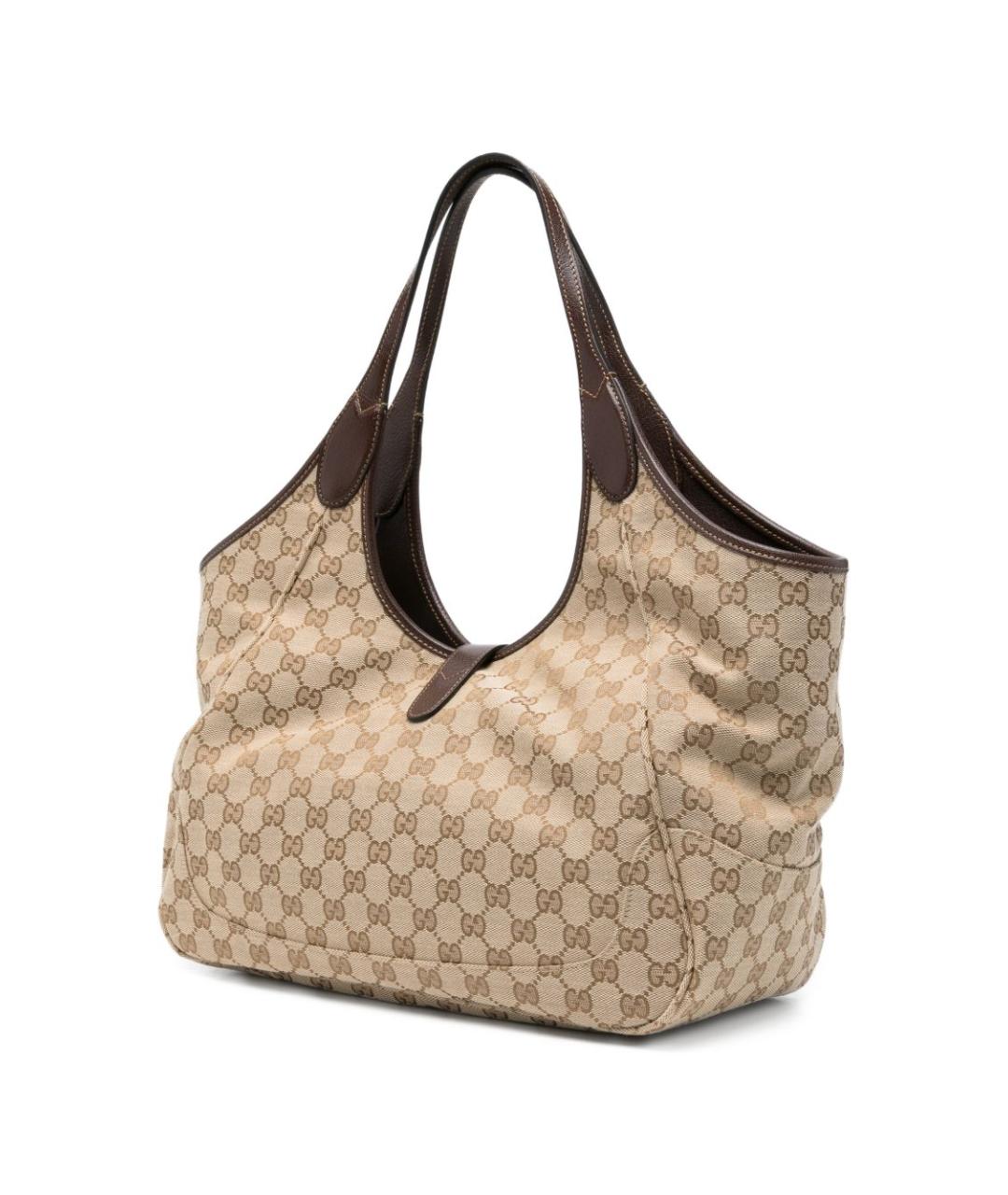 GUCCI Бежевая тканевая сумка тоут, фото 7