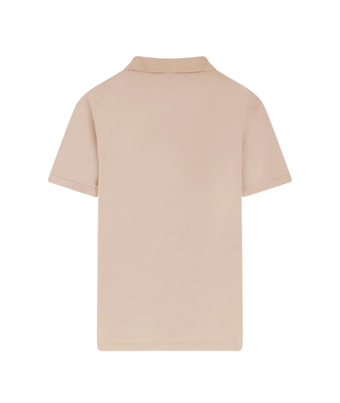 STONE ISLAND Бежевое хлопковое поло с коротким рукавом, фото 3