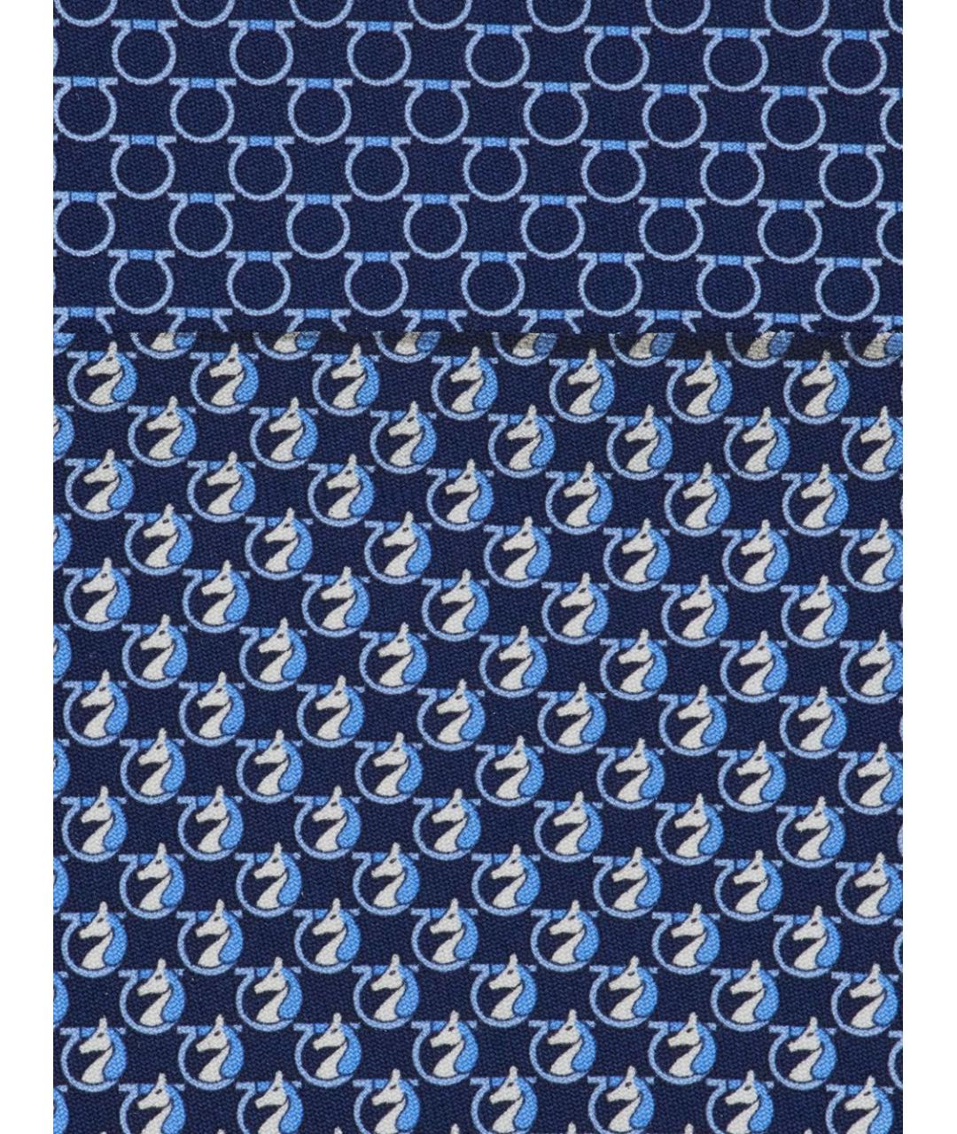 FERRAGAMO Синий шелковый галстук, фото 2