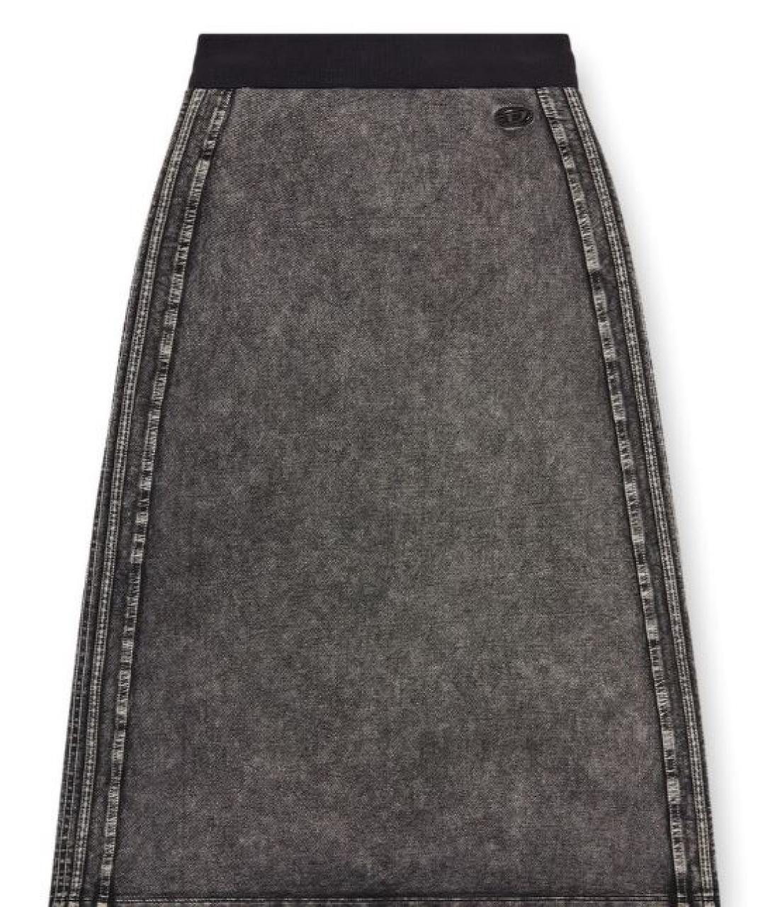 DIESEL Серая хлопковая юбка миди, фото 1